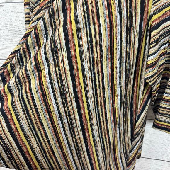 Multiples Plus Size Fall Striped Black Yellow Blouse Size 3X - Picture 5 of 6